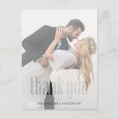 モダンな結婚式の写真の感謝カード ポストカード (正面)