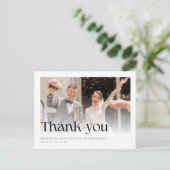 モダンな結婚式の写真の感謝状 ポストカード (スタンド正面)