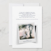 モダンな結婚式の写真を使った感謝のメッセージカード サンキューカード (裏面)