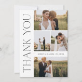 モダンな結婚式の写真コラージュ サンキューカード