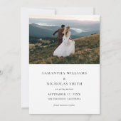 モダンな結婚式の写真付き日程お知らせカード セーブザデート (裏面)