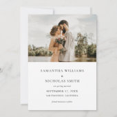 モダンな結婚式の写真付き日程お知らせカード セーブザデート (裏面)