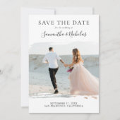 モダンな結婚式の写真付き日程お知らせ セーブザデート (正面)