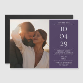 モダンな結婚式の写真付き案内状 マグネット招待状