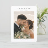 モダンな結婚式の写真入りお礼カード(メッセージ欄あり) サンキューカード (スタンド正面)