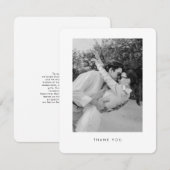 モダンな結婚式の写真入りラウンド型御礼カード サンキューカード (正面/裏面)