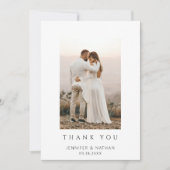 モダンな結婚式の写真入り御礼カード サンキューカード (正面)