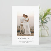 モダンな結婚式の写真入り御礼カード サンキューカード (スタンド正面)