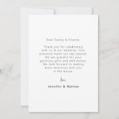 モダンな結婚式の写真入り御礼カード サンキューカード (裏面)