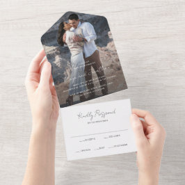 モダンな結婚式の写真 オールインワン招待状