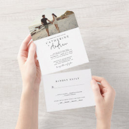 モダンな結婚式の写真 オールインワン招待状