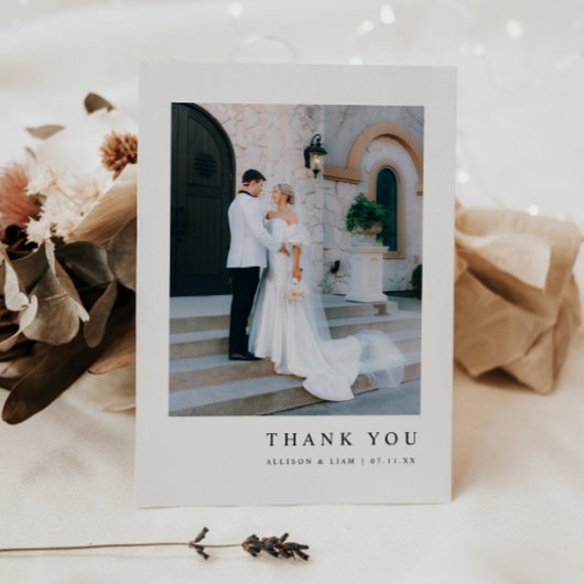 モダンな結婚式の写真 サンキューカード