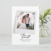 モダンな結婚式の写真 スクリプトありがとうございます サンキューカード (スタンド正面)