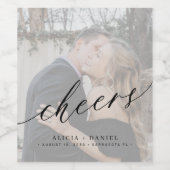 モダンな結婚式の写真 ワインラベル (シングルラベル)