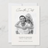 モダンな結婚式の写真 白黒フィルター セーブザデート (正面)
