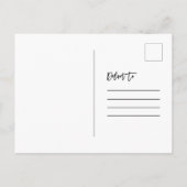 モダンな結婚式の写真 結婚しました ブラシスクリプト ポストカード (裏面)