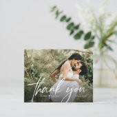 モダンな結婚式の写真 裏面無地 サンキューカード (スタンド正面)