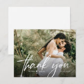 モダンな結婚式の写真 裏面無地 サンキューカード (正面/裏面)