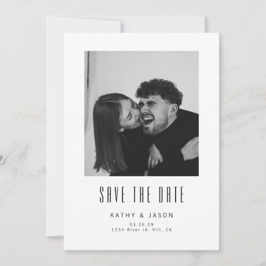 モダンな結婚式の写真 Save The Date セーブザデート (正面)