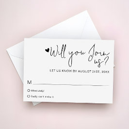 モダンな結婚式の出欠ハガキ 出欠カード