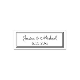 モダンな結婚式の夫婦の名前と日付 セルフインキングスタンプ