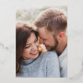 モダンな結婚式の延期・中止のお知らせ ゴールド 2枚の写真 箔招待状 (裏面)