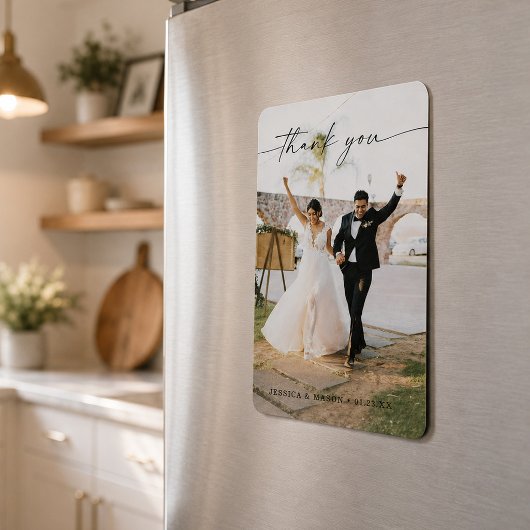 モダンな結婚式の御礼フォトマグネット マグネット