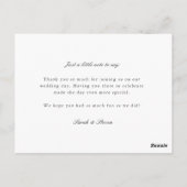モダンな結婚式の御礼写真 ポストカード (裏面)