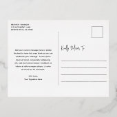 モダンな結婚式の御礼 箔招待状ポストカード (裏面)