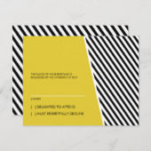 モダンな結婚式の応答カード|は|の黄色を縞で飾ります 出欠カード (正面/裏面)