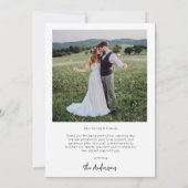 モダンな結婚式の愛と感謝 2枚の写真 サンキューカード (裏面)