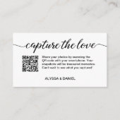 モダンな結婚式の愛を捉えるQRコード エンクロージャーカード (裏面)