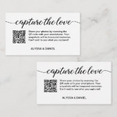 モダンな結婚式の愛を捉えるQRコード エンクロージャーカード (正面/裏面)
