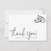 モダンな結婚式の手書き風タイポグラフィペアリング サンキューカード (正面)