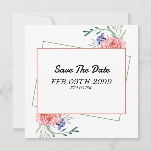 モダンな結婚式の招待状カード 招待状 (裏面)