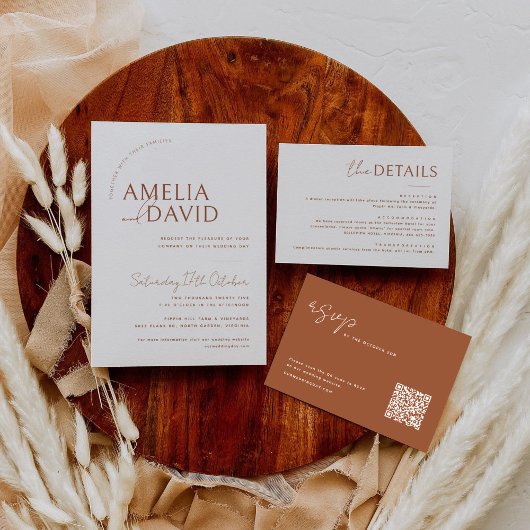 モダンな結婚式の招待状テンプレート 招待状