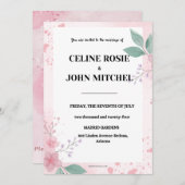 モダンな結婚式の招待状、ミニマルなウェディング 招待状 (正面/裏面)