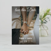 モダンな結婚式の招待状 - 両面タイプC 箔招待状 (立ち正面)