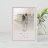 モダンな結婚式の招待状（表に太字の日付） 招待状 (スタンド正面)