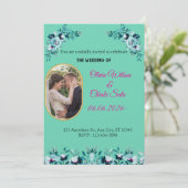 モダンな結婚式の招待状　裏メッセージ 招待状 (スタンド正面)