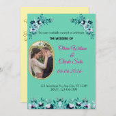 モダンな結婚式の招待状　裏メッセージ 招待状 (正面/裏面)