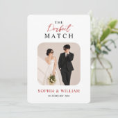 モダンな結婚式の招待状 | The Perfect Match 招待状 (スタンド正面)
