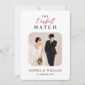 モダンな結婚式の招待状 | The Perfect Match 招待状 (正面)