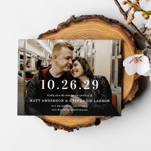 モダンな結婚式の日付写真のSave The Date 招待状