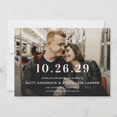 モダンな結婚式の日付写真のSave The Date 招待状 (正面)