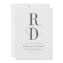 モダンな結婚式の発表の招待状