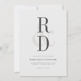 モダンな結婚式の発表の招待状 招待状