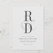 モダンな結婚式の発表の招待状 招待状 (正面/裏面)