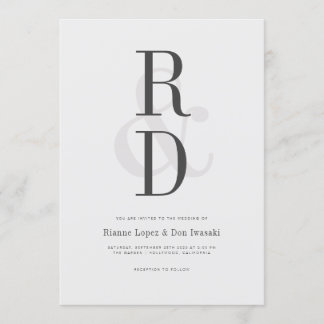 モダンな結婚式の発表の招待状 招待状