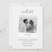 モダンな結婚式の記念日フォトカード セーブザデート (正面)